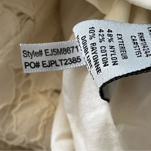 Eliza J Dress Womens 10 Ivory Lace Overlay Lined Shift Floral Summer Cap Sleeve - Picture 5 of 10